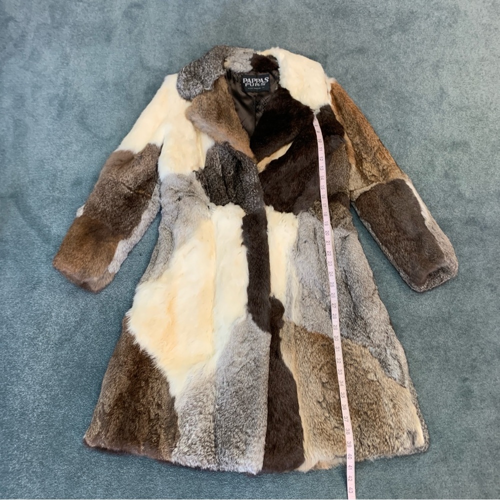 Genuine Rabbit Fur Patchwork Coat - Picture 8 of 10